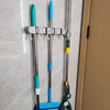 Broom Mop Holder with Hooks Wall Mounted Broom Storage Rack No Drilling Self-Adhesive Kitchens Organizer Multifunction Holder