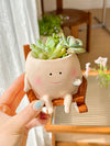 Cute Chair/Swing Smiling Face Little Devil Flower Pot Creative Swing Succulent Plant Flower Pot Garden Home Decoration