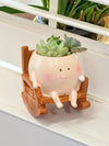 Cute Chair/Swing Smiling Face Little Devil Flower Pot Creative Swing Succulent Plant Flower Pot Garden Home Decoration