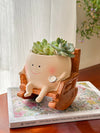 Cute Chair/Swing Smiling Face Little Devil Flower Pot Creative Swing Succulent Plant Flower Pot Garden Home Decoration