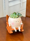 Cute Chair/Swing Smiling Face Little Devil Flower Pot Creative Swing Succulent Plant Flower Pot Garden Home Decoration