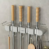 Broom Mop Holder with Hooks Wall Mounted Broom Storage Rack No Drilling Self-Adhesive Kitchens Organizer Multifunction Holder